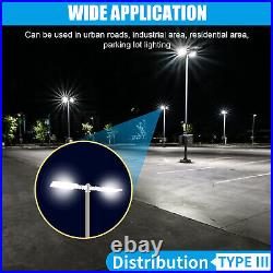 White LED Parking Lot Light 320W Shoebox Fixture With Dusk to Dawn 5000K 48000LM