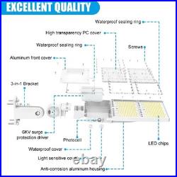 White LED Shoebox Light 320W Street Area Parking Lot Pole Fixtures Dusk To Dawn